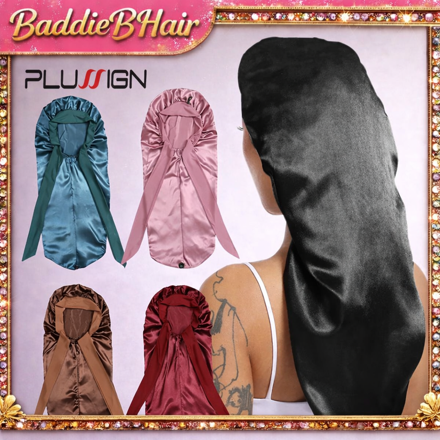 Long Tie Satin Bonnet